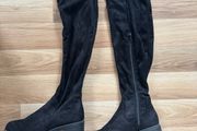 Black Suede Knee High Boots, size 5(38)