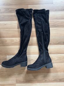 Black Suede Knee High Boots, size 5(38)