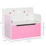 Kids Wooden Toy Box - Children Storage Chest Bench Organizer with Safety Hinge for Bedroom and Playroom Furniture, Pink Image 3