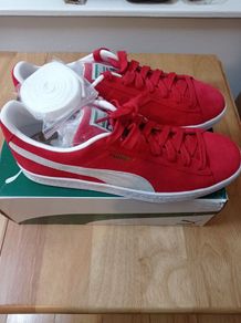 PUMA Suede Classic XXI Trainers- High Risk Red/Puma White- UK 10