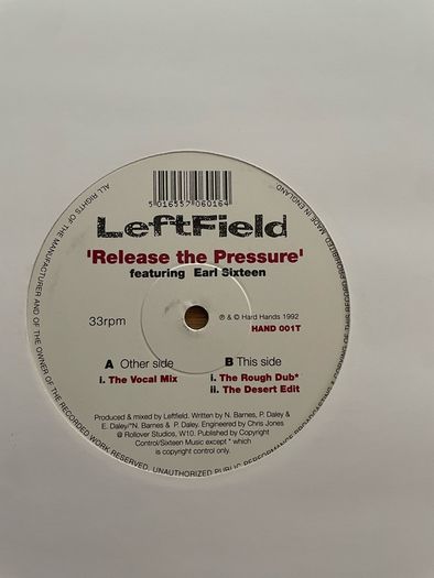 Leftfield - Relaease The Pressure - 12" Single - 1992 - Hard Hands Records - HAND001T