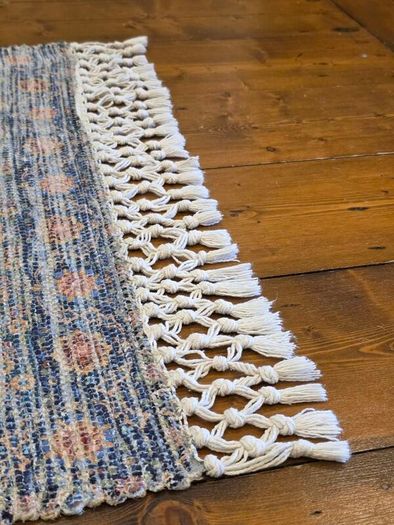 Art Carpet Kilim Collection Blue Floral Rug 135 x 68cm