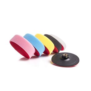 GLASS POLISH Polishing Foam Pads Kit 16030 - 6 inch (150mm) with Hook and Loop Backing Pad, Car Polishing Set, Sponge Applicator Pads
