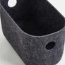 H&M Home Felted Storage Basket Dark Grey c.24.6x13.6x13cm Image 2