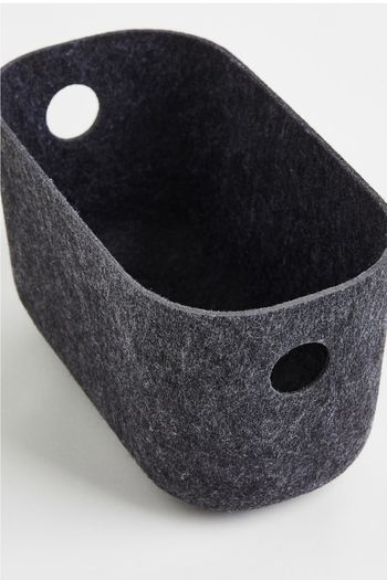 H&M Home Felted Storage Basket Dark Grey c.24.6x13.6x13cm