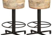 Bar Stools 2 pcs 52 cm Solid Mango Wood