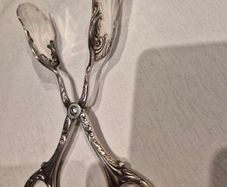 Vintage Silver or Silverplated Serving Tongs