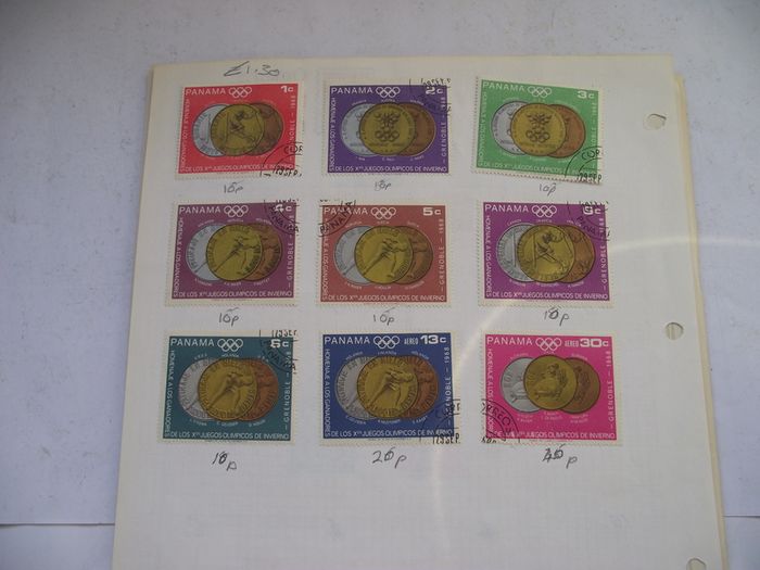 A Collection of Stamps from Central and South Americas on Loose Pages