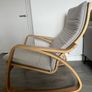 Ikea POANG rocking chair - oak veneer, kinsa light beige Image 4