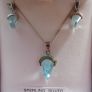 Vintage Sterling Silver Blue Cut Crystal Pendant Necklace And Earrings  Length 18,5" - 4,78g Image 8