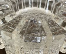 Heavy Glass Ashtray or Candle Holder made by Pukeberg Glasbruk Nybro Sweden