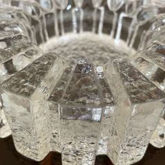 Heavy Glass Ashtray or Candle Holder made by Pukeberg Glasbruk Nybro Sweden