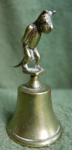 Vintage Brass Handbell Featuring a Mischievous  Handle