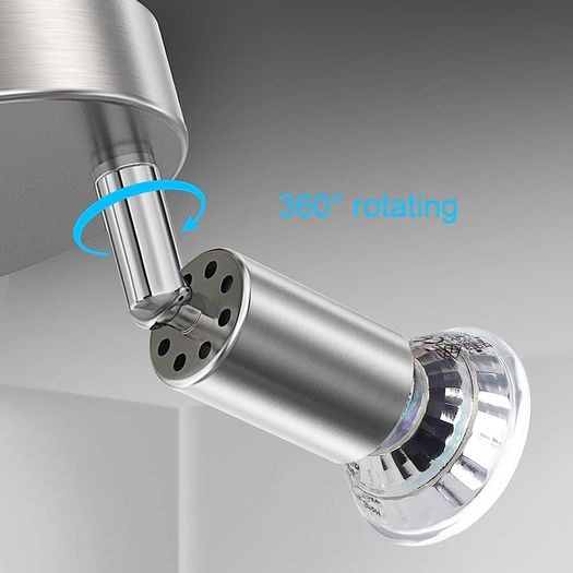 LED Ceiling Light Rotatable,4 Way Round Plate LED Ceiling Spot Lights, 110mm (Including 4x4W GU10 LED Light Bulbs, 450LM, Cool White) LED Ceiling Lamp for Kitchen, Living Room