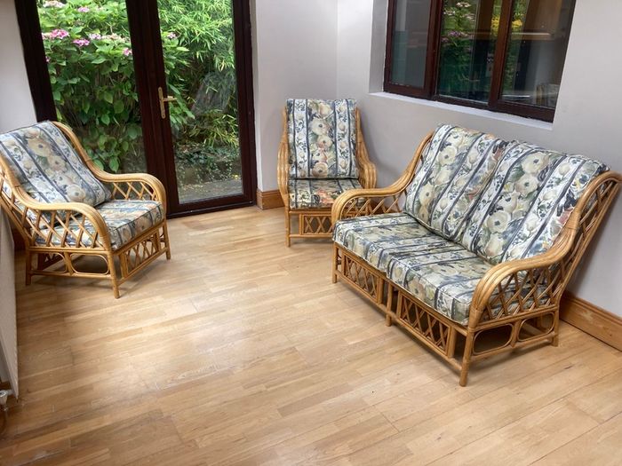 Rattan Suite - Couch and 2 Armchairs