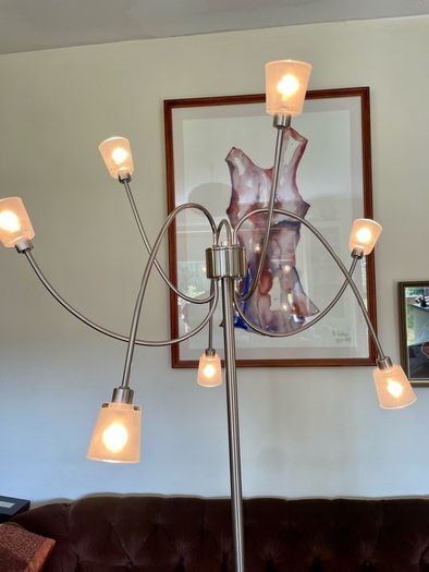 Rare IKEA Kryssbo Medusa Tentacle Jellyfish Stainless Floor Dimmer Accent Lamp