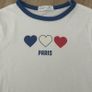 Paris Hearts Ringer Crop Top / Baby Tee Image 2