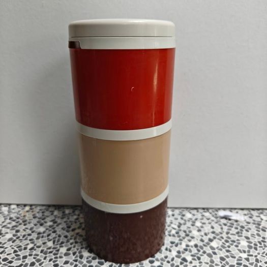 Retro Tupperware Salt Pepper Mustard 3 x stackable containers from 1970s or 80s retro kitchenware