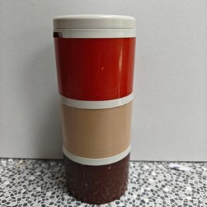 Retro Tupperware Salt Pepper Mustard 3 x stackable containers from 1970s or 80s retro kitchenware