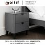 Zoe 2 Drawer Bedside Table - Grey Image 3