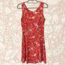 Vintage 1990s Dorothy Perkins red floral print grunge mini dress size 10 summer garden party festival holiday riot grrl Image 2
