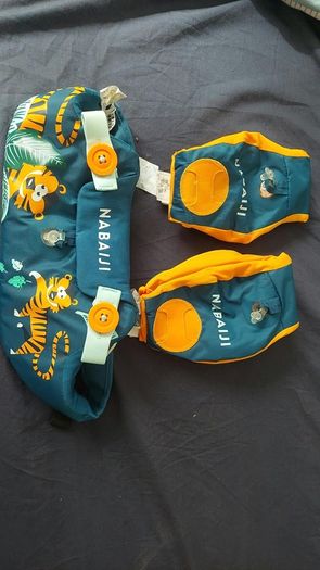 Nabaiji children's swim vest and arm floats - tiger print