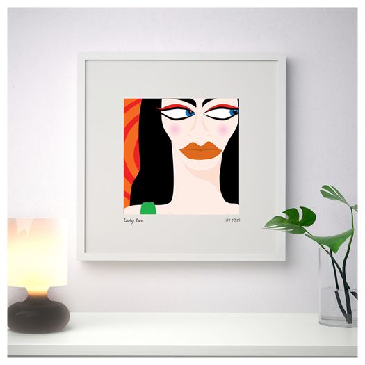 Lady Two, Large Framed Print by artist Helen Mathews