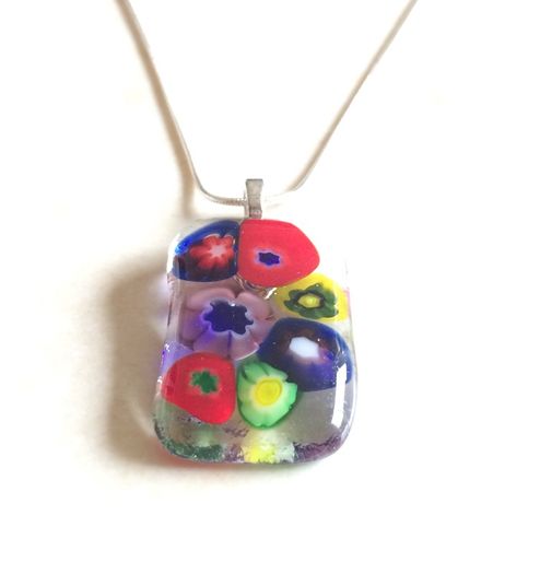 Handmade Millefiori Glass Pendants - FREE DELIVERY