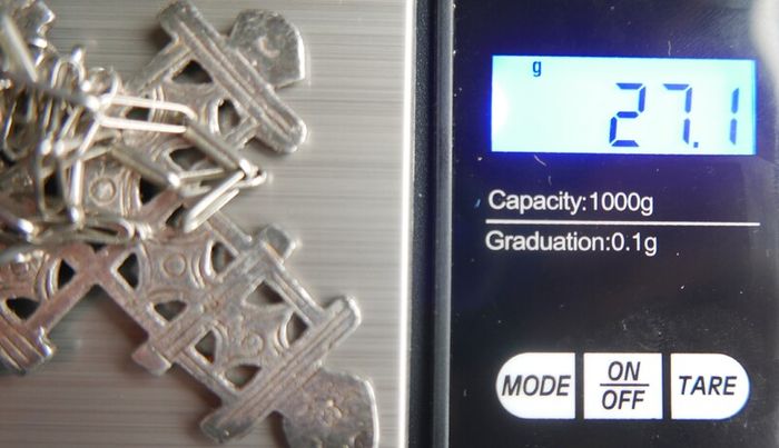 Vintage Large Coptic Cross Pendant, Replica Portland Art Museum Silver Plated (Cross length 3,5")
