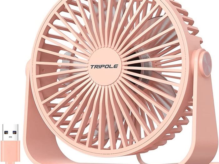 USB Desk Fan, 3 Speeds Adjustable Strong Wind Table Fan, 360 Degree Rotation Mini Personal Fan 6 Inches Portable Cooling Fan for Desktop Office Home Bedroom Car Outdoor Camping MULTIPLE COLOURS AVAILABLE (FREE POSTAGE)
