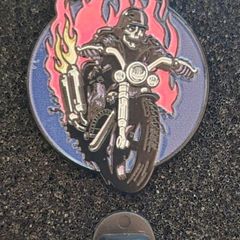 Biker / motorcycle badge, pin back badge.