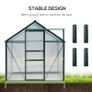 Clear Polycarbonate Greenhouse Large Walk-In Green House Garden Plants Grow Galvanized Base Aluminium Frame w/ Slide Door (6 x 8ft) Image 5