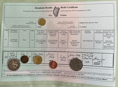 Luke Kelly of The Dubliners - Birth Certificate