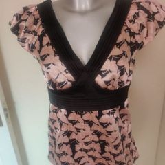 BNWT Vila satin butterflies patter blouse size M UK10 EU38 Postage included