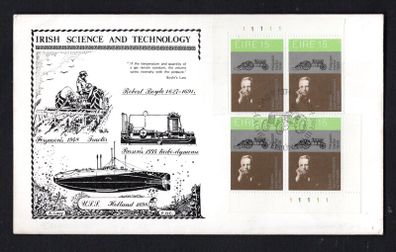 1981 Ireland Science & Technology 15p (15p Ferguson Tractor, 1936,) control & imprint pairs Commemorative Stamps Hibernian Illustrated First Day Cover (FDC)