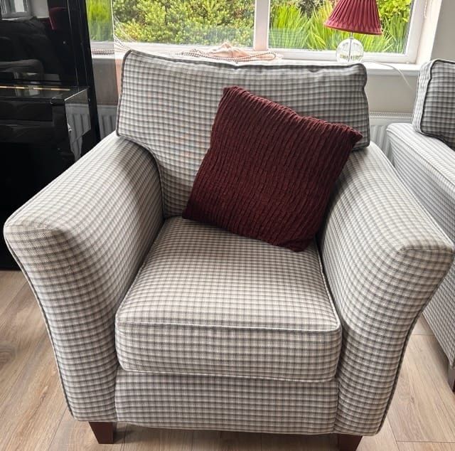 3 seater couch and two arm chairs