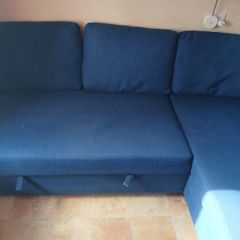 Blue Corner Couch, sleeping function