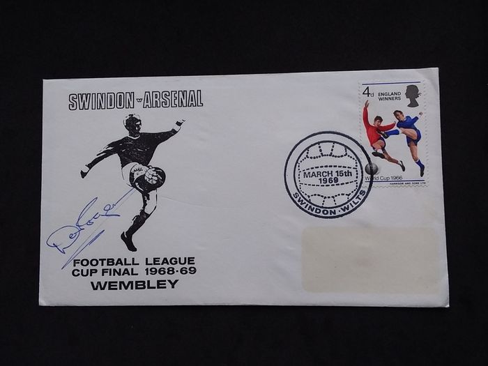 Great Britain Stamps : Signed Cover - Swindon Town v Arsenal Football League Cup Final , 1969