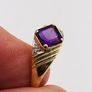 9ct Yellow Gold Amethyst & Diamond Ring Image 5