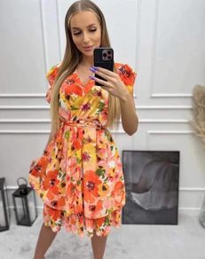 Floral orange dress