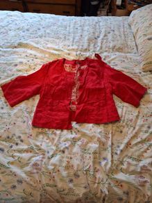 Red linen jacket