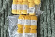 15 x Hobbii Rainbow 100% Cotton Yarn Lot (8/4 Pastel &amp; 8/8 Mustard)