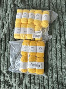 15 x Hobbii Rainbow 100% Cotton Yarn Lot (8/4 Pastel & 8/8 Mustard)