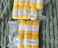 15 x Hobbii Rainbow 100% Cotton Yarn Lot (8/4 Pastel & 8/8 Mustard)