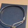 925 Sterling Silver Bangle with Rope and Rose Shaped Clasp Image 2