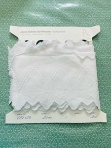 Vintage Swiss Broderie Anglaise Cotton Lace Trim 3m Embroidered Scalloped Edge