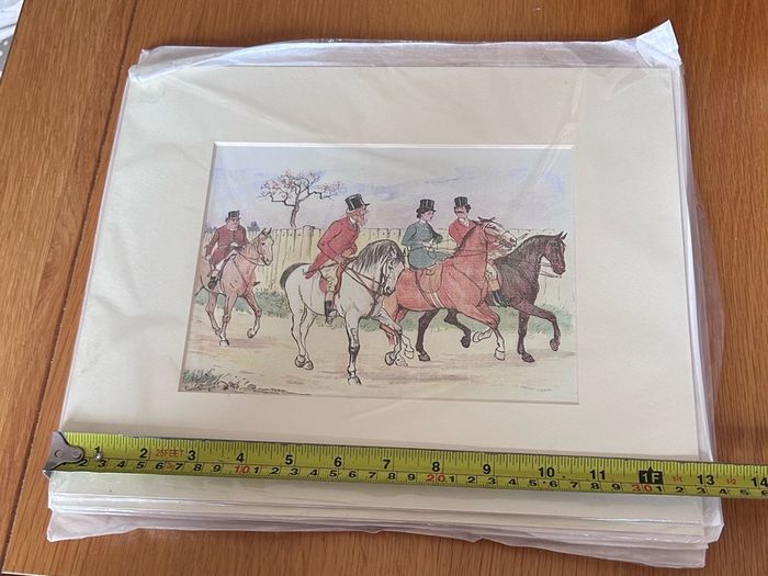 Randolph Caldecott Hunting Prints x 4