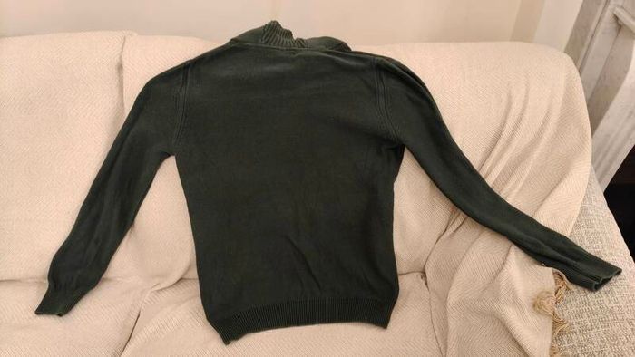Springfield Mens Size M Knit Shawl Collar Green Cotton Pullover Sweater