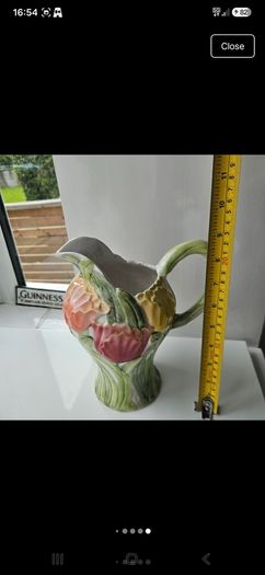 Vintage Fitz & Floyd Omnibus ceramic tulip pitcher 64oz
