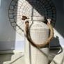 Vintage Style Textured White Stoneware Vase Image 2
